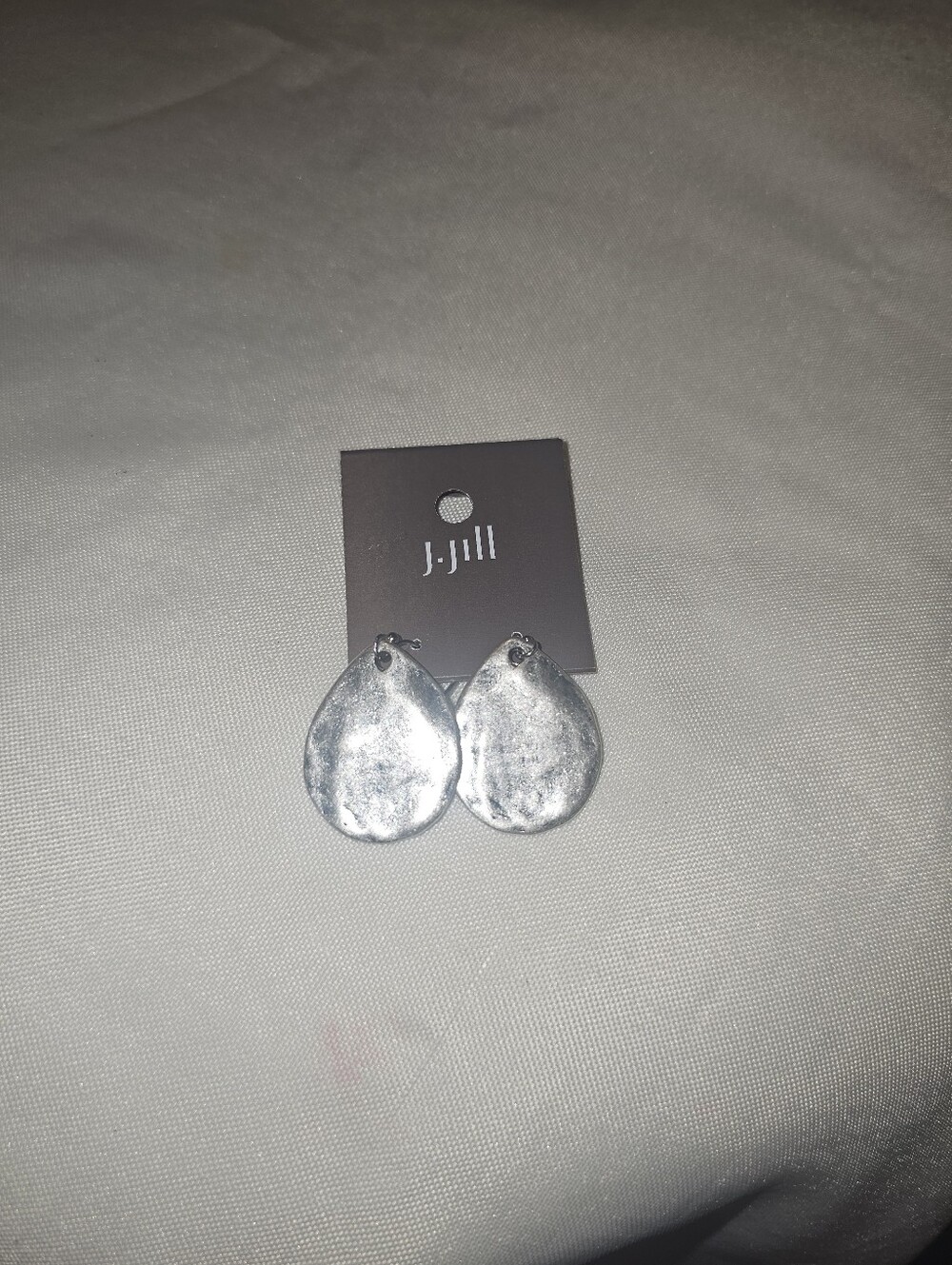 J. Jill Silver Teardrop Hammered Earrings